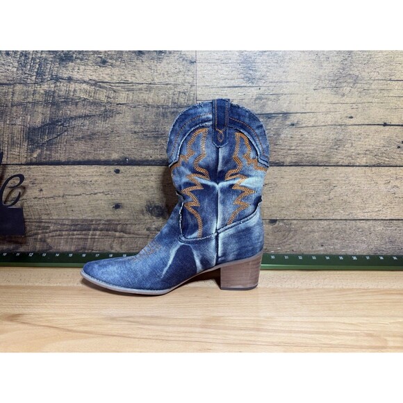 Denim Blue Jean Western Cowboy Boots Women’s Size 11 Point Toe New Never Worn - Picture 1 of 10